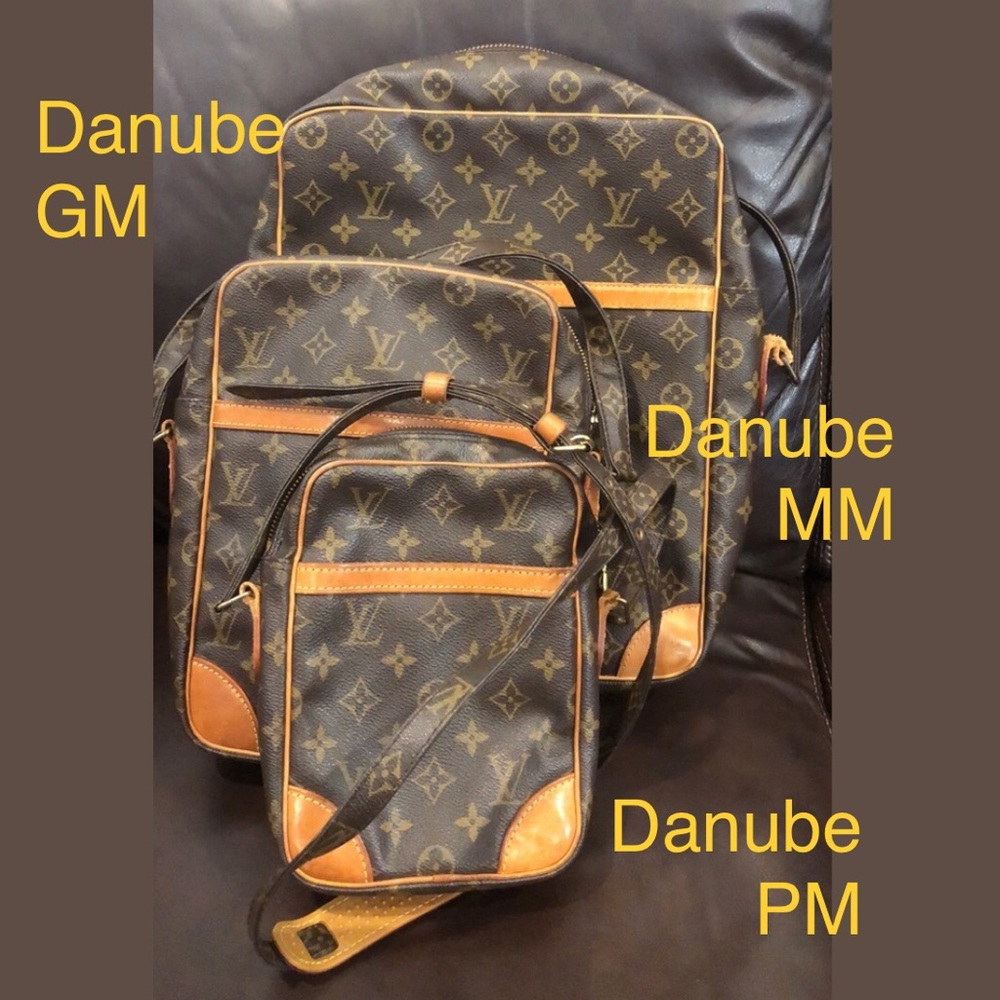 LOUIS VUITTON LV Danube Monogram Crossbody Messenger Bag PM / MM / GM Authentic